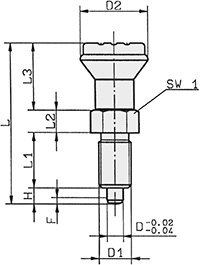 Schéma 2 + Bouton d'indexage 
sans cran 