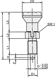 Schéma 2 + Bouton d'indexage 
avec cran 