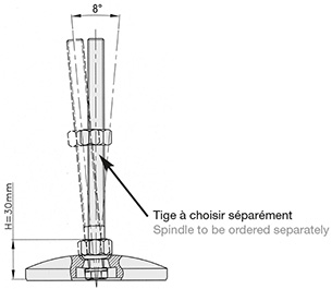 Schéma 1 + Base en plastique pour pied de 8°