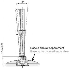 Schéma 1 + Tige pour pied orientable 8°