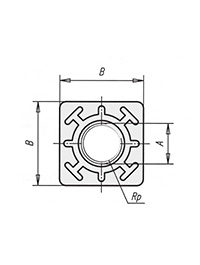 Schéma 1 + Embout pour tube carré