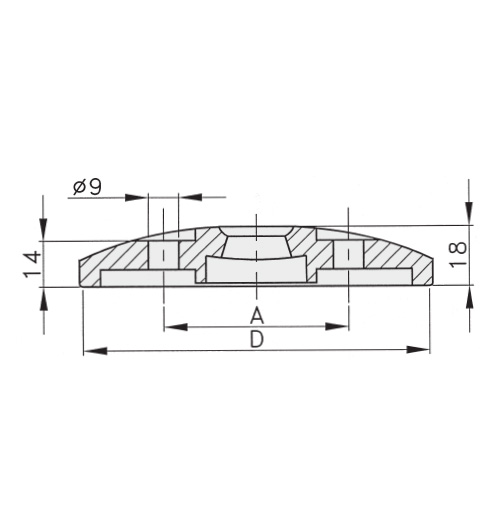 Schéma 3 + Base métallique pour pied de 8° 
avec trous 