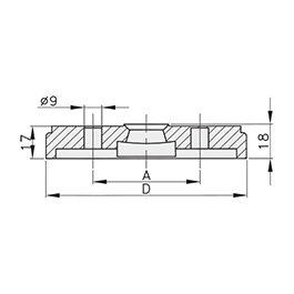 Schéma 3 + Base plastique pour pied de 8° 
avec avant trous 