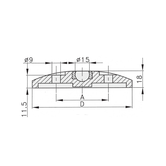 Schéma 3 + Base métallique pour pied de 40° 
avec trous 