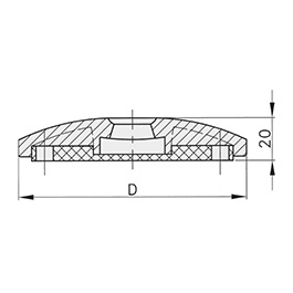 Schéma 4 + Base en plastique pour pied de 8°