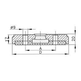 Schéma 4 + Base plastique pour pied de 8° 
avec avant trous 
