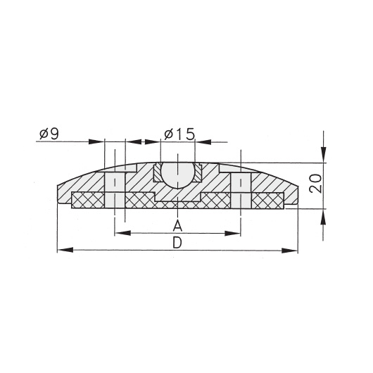 Schéma 4 + Base métallique pour pied de 40° 
avec trous 