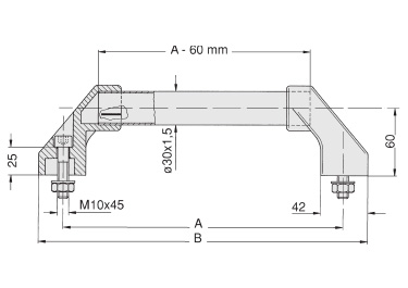 Schéma 1 + Poignée DB 
avec tube aluminium de diam. 30mm 