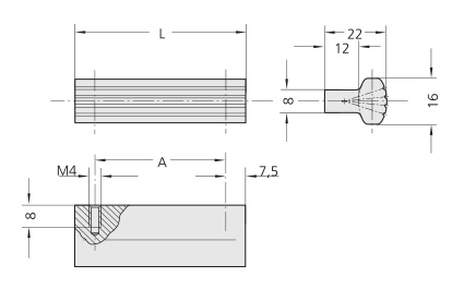 Schéma 1 + Poignée PR 
en aluminium 