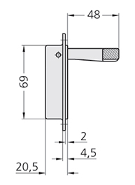 Schéma 2 + Poignée U2 
en plastique polyamide 