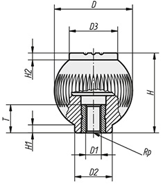 Schéma 2 + Bouton GD 
en plastique composite 