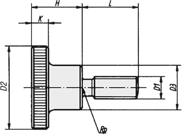 Schéma 2 + Vis  moletée 
en acier ou acier inoxydable 