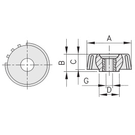 Schéma 1 + Bouton SN 
en plastique composite 