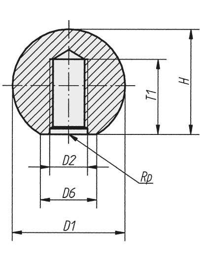 Schéma 1 + Boule lisse 
en plastique polyamide 