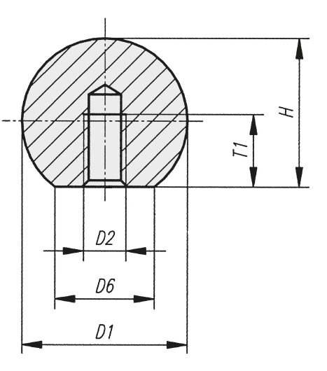 Schéma 1 + Boule lisse 
en aluminium ou acier inoxydable 