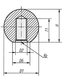 Schéma 1 + Boule lisse 
en plastique polyamide 