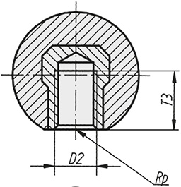 Schéma 2 + Boule lisse 
en plastique polyamide 