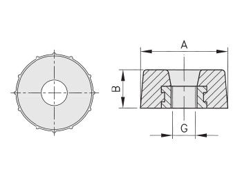 Schéma 2 + Bouton SN 
en plastique composite 