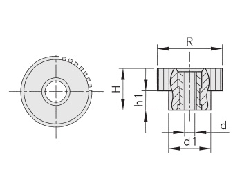 Schéma 4 + Bouton SN 
en plastique composite 