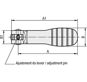 Schéma 1 + Levier ajustable à serrage rapide 
en plastique composite 