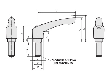 Schéma 4 + Manette indexable 
en zamac 