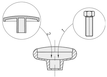 Schéma 2 + Bouton AE 
en plastique composite 