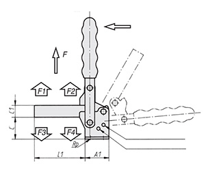 Schéma 1 + Sauterelle verticale 
à bras plein 