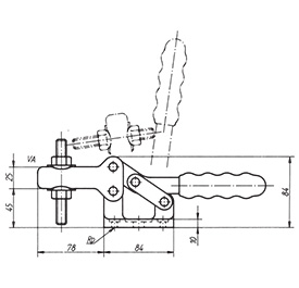 Schéma 1 + Sauterelle horizontale 
à broche réglable 