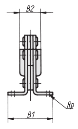 Schéma 2 + Sauterelle horizontale 
à pied en équerre et bras plein 