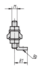 Schéma 2 + Mini sauterelle 
avec pied à gauche et broche réglable 