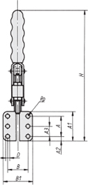 Schéma 2 + Sauterelle verticale 
à broche fixe 