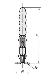 Schéma 2 + Sauterelle verticale 
à pied équerre et broche fixe 