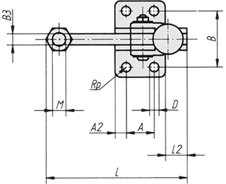 Schéma 2 + Sauterelle verticale 
à broche fixe série lourde 