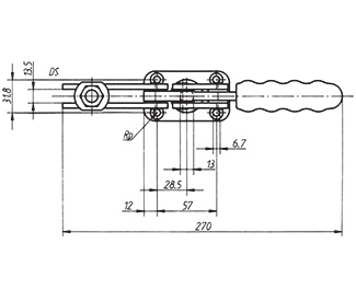 Schéma 3 + Sauterelle horizontale 
à broche réglable 