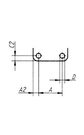 Schéma 4 + Sauterelle horizontale 
à pied droit et broche réglable 