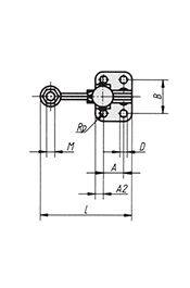 Schéma 4 + Sauterelle verticale 
à pied équerre et broche fixe 