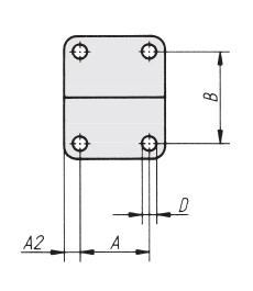 Schéma 4 + Sauterelle horizontale 
à pied en équerre er broche fixe 